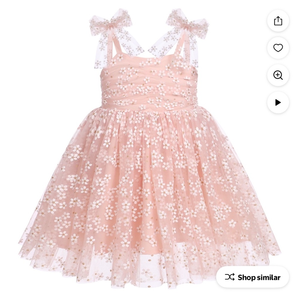 Pink Floral Tulle Dress